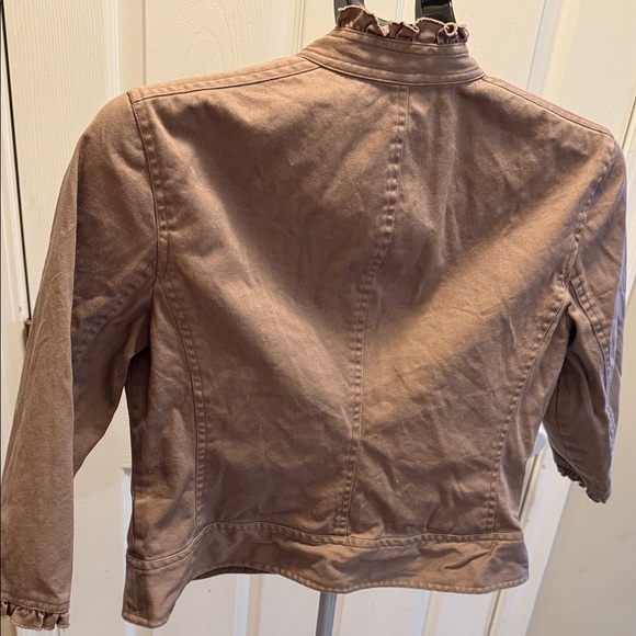 Ruby Rd. Brown Ruffled Utility Jacket - Picture 2 of 4